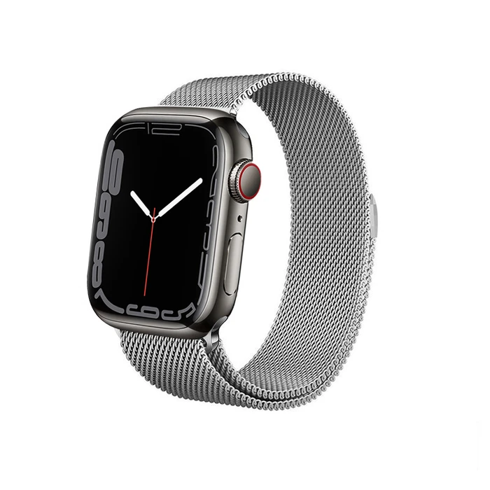 Bracelet Crong Milano Steel Apple Watch 4/5/6/7/SE/8/9/Ultra 44/45/49mm (silver)