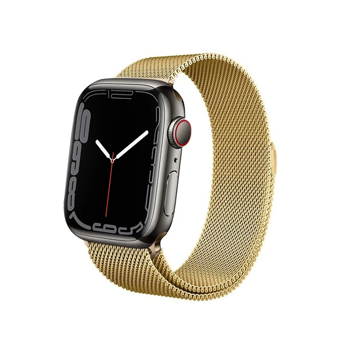 Bracelet Crong Milano Steel Apple Watch 4/5/6/7/SE/8/9/Ultra 44/45/49mm (gold)