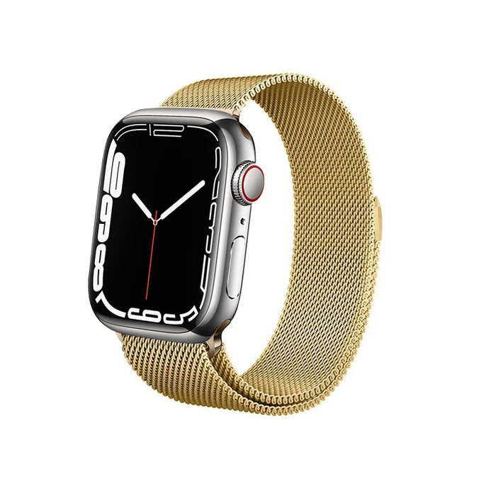 Bracelet Crong Milano Steel Apple Watch 4/5/6/7/SE/8/9/Ultra 44/45/49mm (gold)