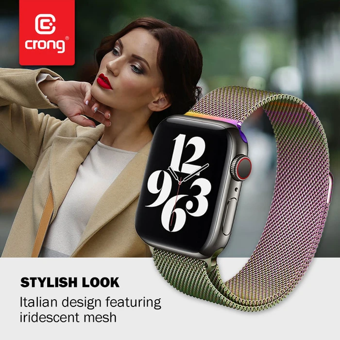 Bracelet Crong Milano Steel Apple Watch 4/5/6/7/SE/8/9 40/41mm (iridescent)