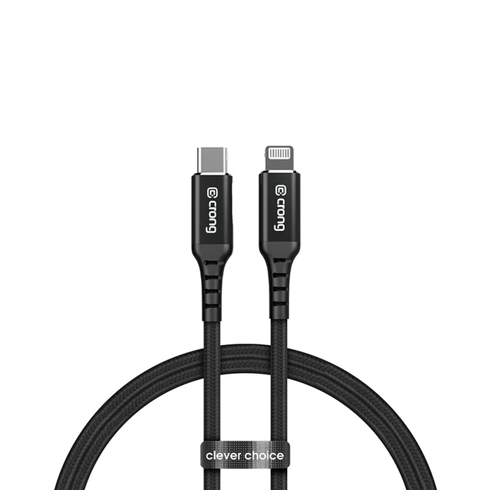 Crong Armor Link USB-C/Lightning MFi Cable 150cm (black)