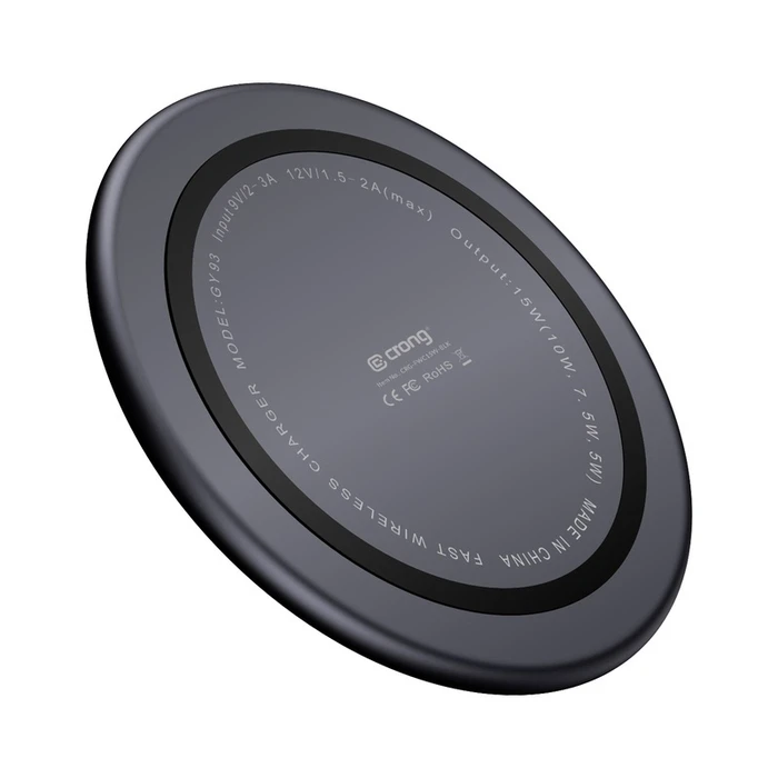 Crong PowerSpot Fast Wireless Charger Qi 15W USB-C (Shadow Black)