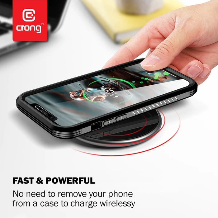 Crong PowerSpot Fast Wireless Charger Qi 15W USB-C (Shadow Black)