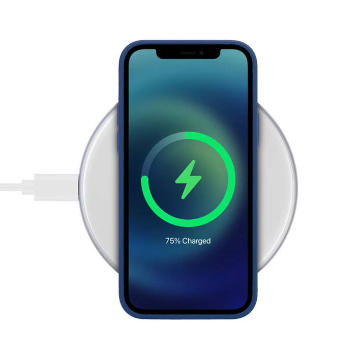 Crong PowerSpot Fast Wireless Charger Qi 15W USB-C (Silver White)