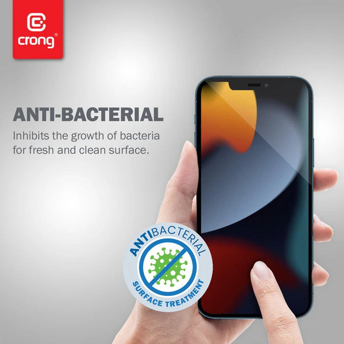 Crong Anti-Bacterial 3D Armour Glass Apple iPhone 14 Plus / 15 Plus + installation frame