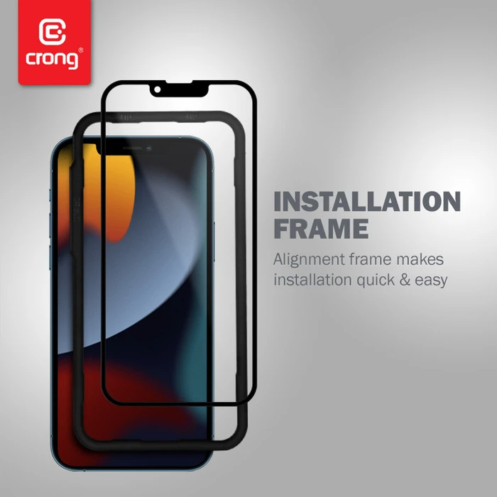 Crong Anti-Bacterial 3D Armour Glass Apple iPhone 14 Plus / 15 Plus + installation frame