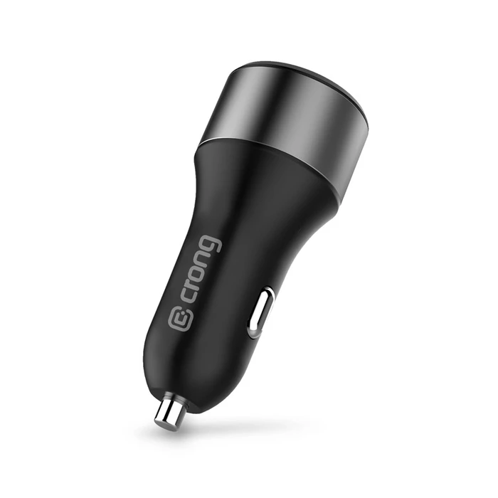 Crong Power Car Charger 63W USB-C PD 45W + USB QC 3.0 18W (black)