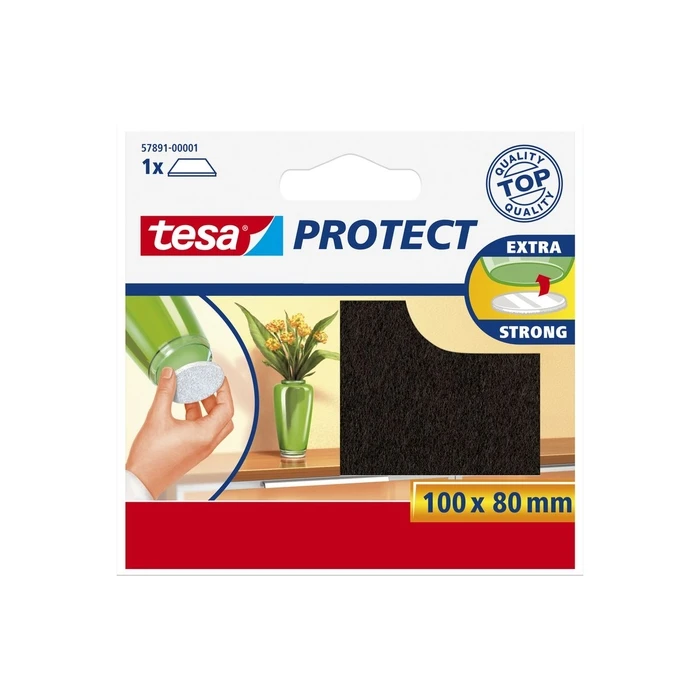 tesa Protect Φελτ γλίτερ (ορθογώνιο) 100 x 80 mm καφέ