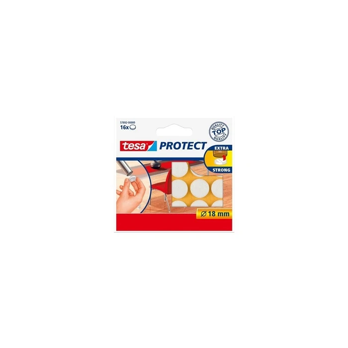 tesa Protect Φελτ γλίτερ στρογγυλά 18mm λευκά 16 τεμ.