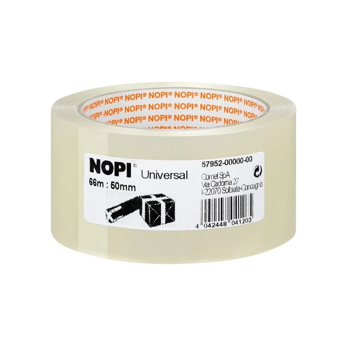 tesa NOPI Universal packaging tape, 50 mm x 66 m, transparent (MPN 57952-00000-00)