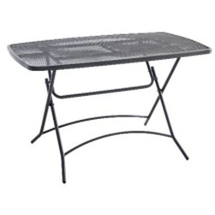 Metal Foldable Perforated Anthracite Garden Table - L116xW70xH73cm