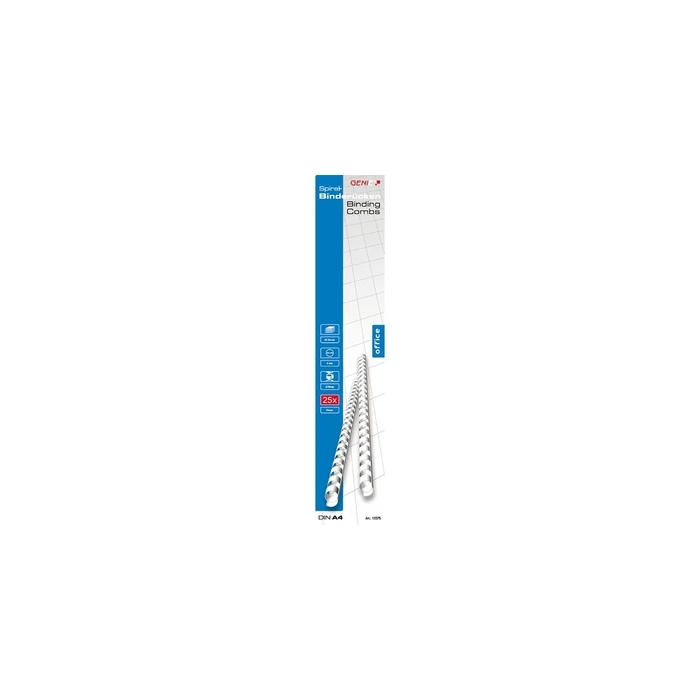 GENIE Spiralbinderücken 6mm λευκά - 25 τεμάχια