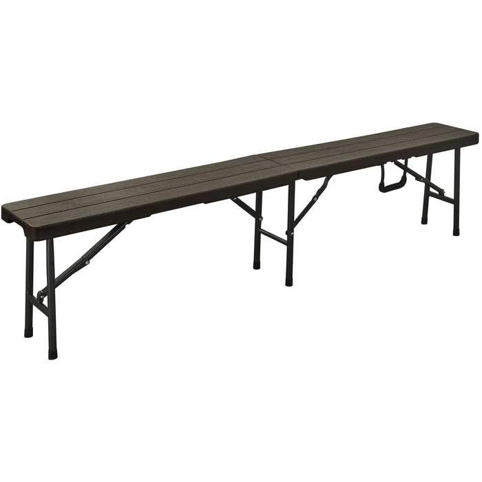 Folding Metal Catering Bench - Wood-Effect HDPE, L180 x W25 x H43 cm (Velco, SKU 31-31893, EAN 5203464031893)