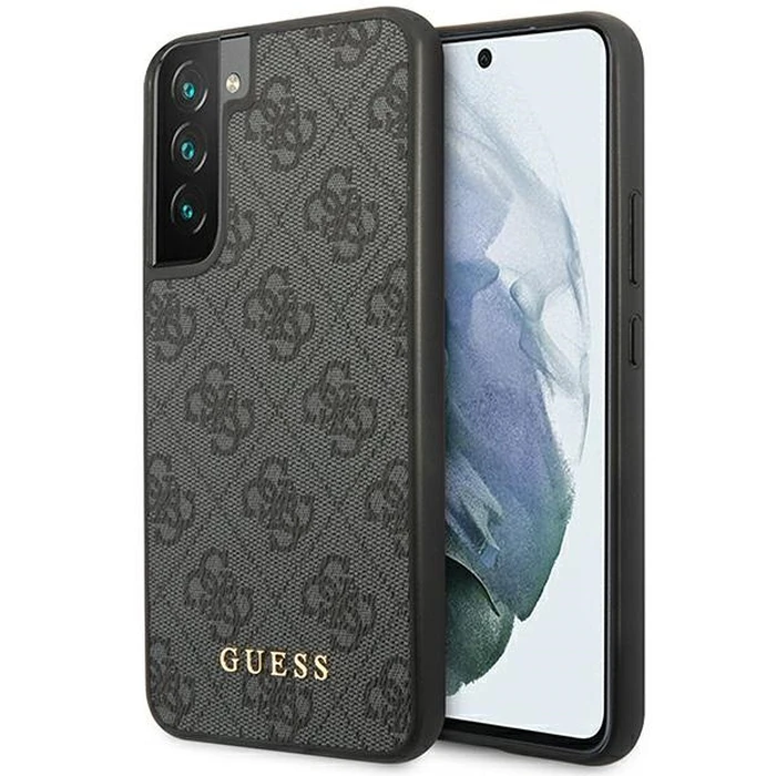 Guess GUHCS23SG4GFGR Samsung Galaxy S23 grey hardcase 4G Metal Gold Logo