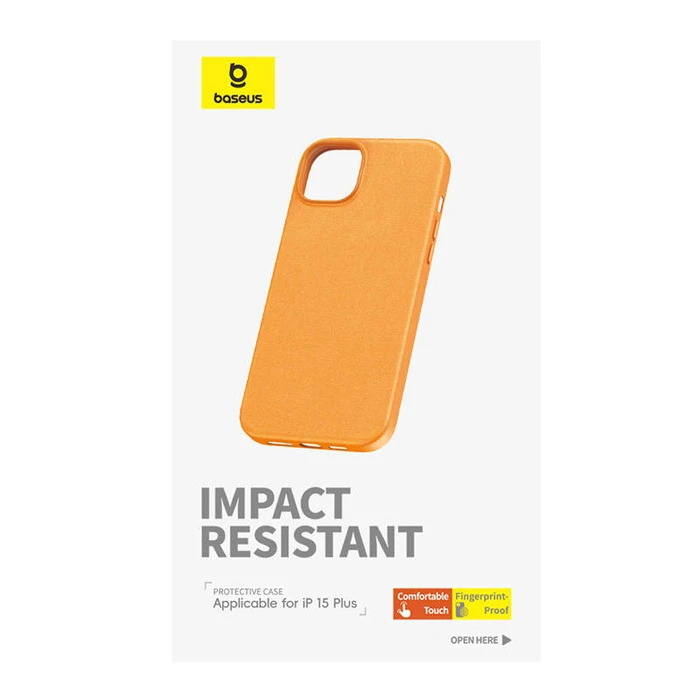Θήκη για iPhone 15 Plus Baseus Fauxther Series (Orange)