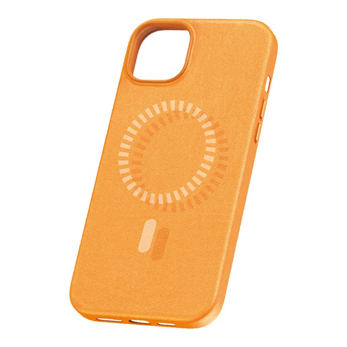 Θήκη Magnetic για iPhone 15 Plus Baseus Fauxther Series (Orange)
