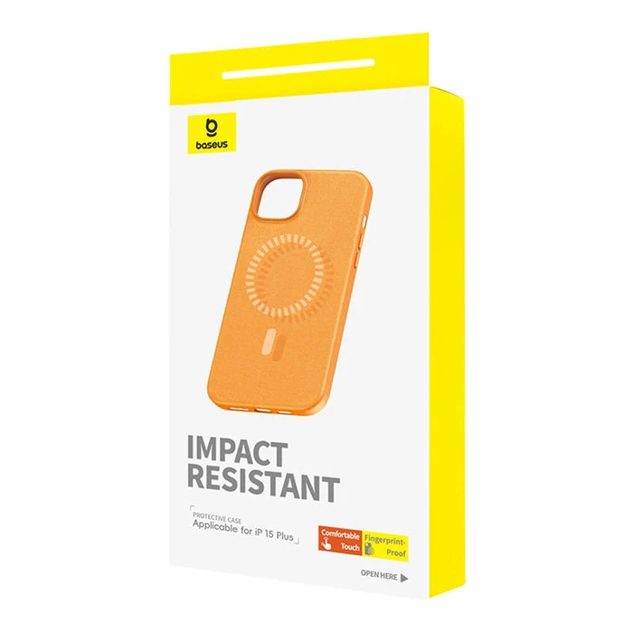 Θήκη Magnetic για iPhone 15 Plus Baseus Fauxther Series (Orange)