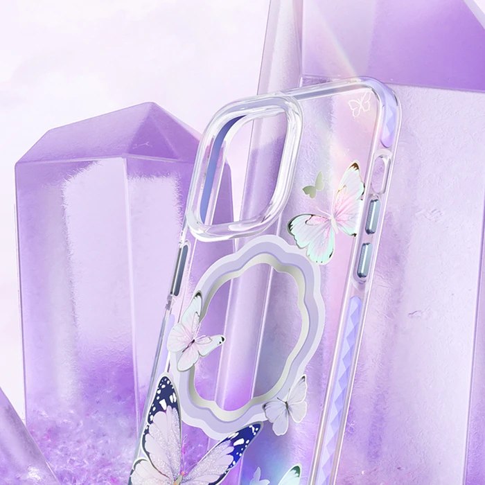 Kingxbar Butterfly MagSafe Apple iPhone 14 pink