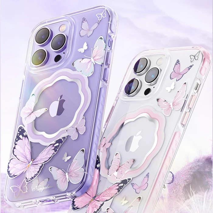 Kingxbar Butterfly MagSafe Apple iPhone 14 pink