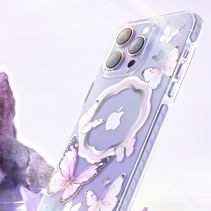 Kingxbar Butterfly MagSafe Apple iPhone 14 pink