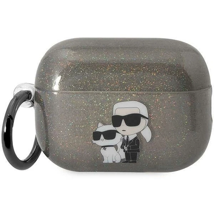 Karl Lagerfeld KLAP2HNKCTGK Apple AirPods Pro 2 black Gliter Karl&Choupette
