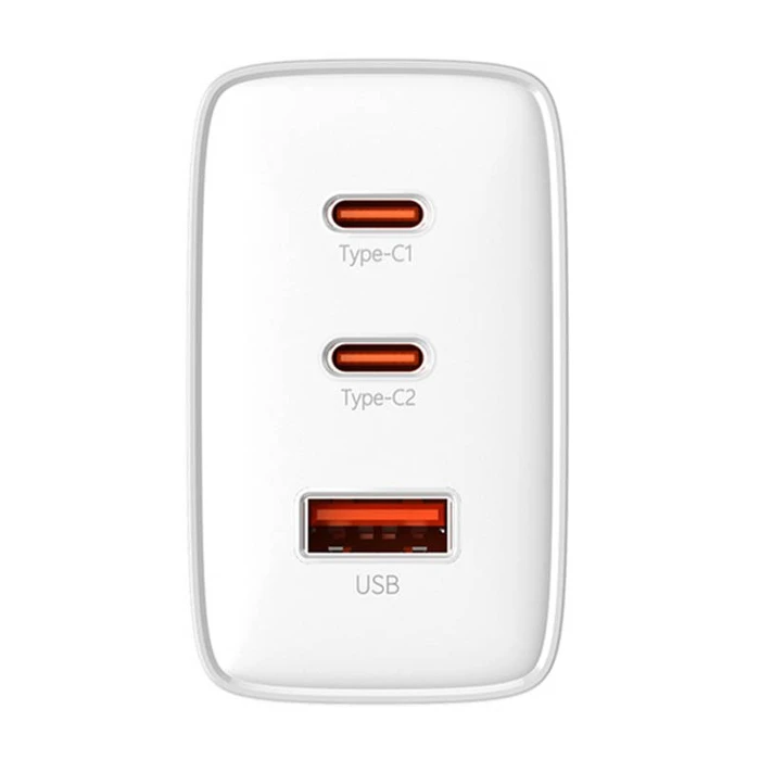Φορτιστής Πρίζας Baseus OS-Cube Pro 2xUSB-C + USB, 65W (white)