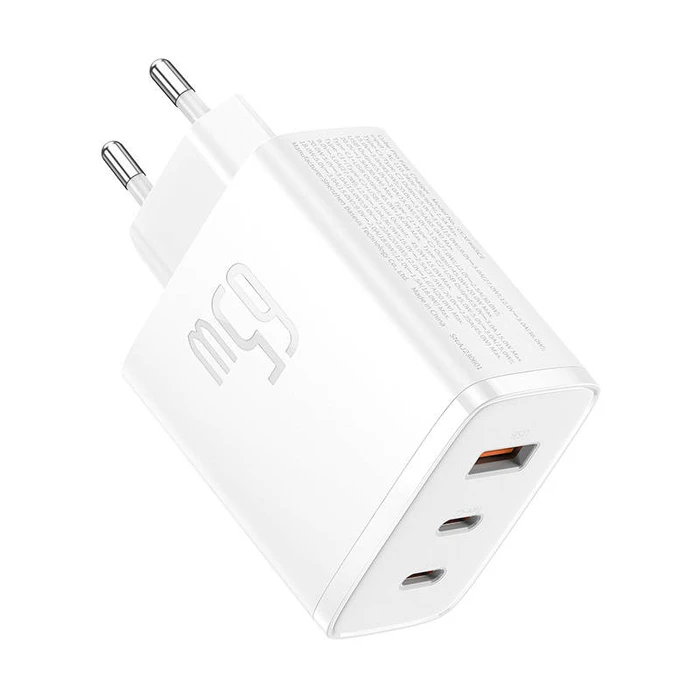 Φορτιστής Πρίζας Baseus OS-Cube Pro 2xUSB-C + USB, 65W (white)