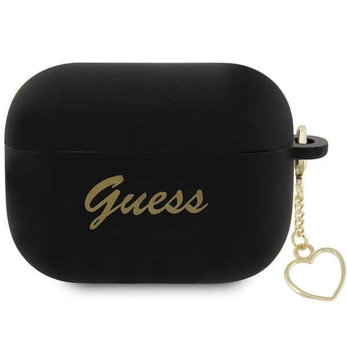 Guess GUAP2LSCHSK Apple AirPods Pro 2 Black Silicone Charm Heart Collection