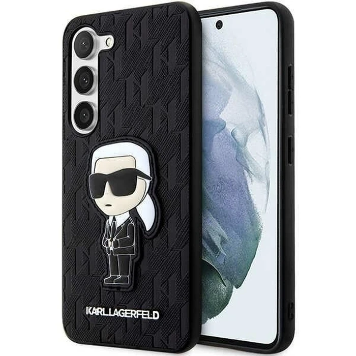Karl Lagerfeld KLHCS23SSAKLHKPK Samsung Galaxy S23 hardcase black Saffiano Monogram Ikonik