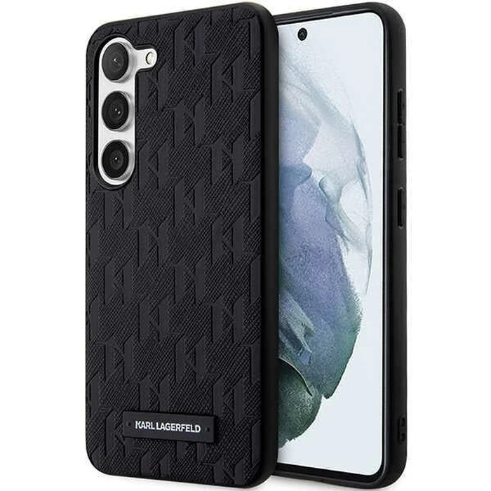 Karl Lagerfeld KLHCS23SSAKLHPK Samsung Galaxy S23 hardcase black Saffiano Mono Metal Logo