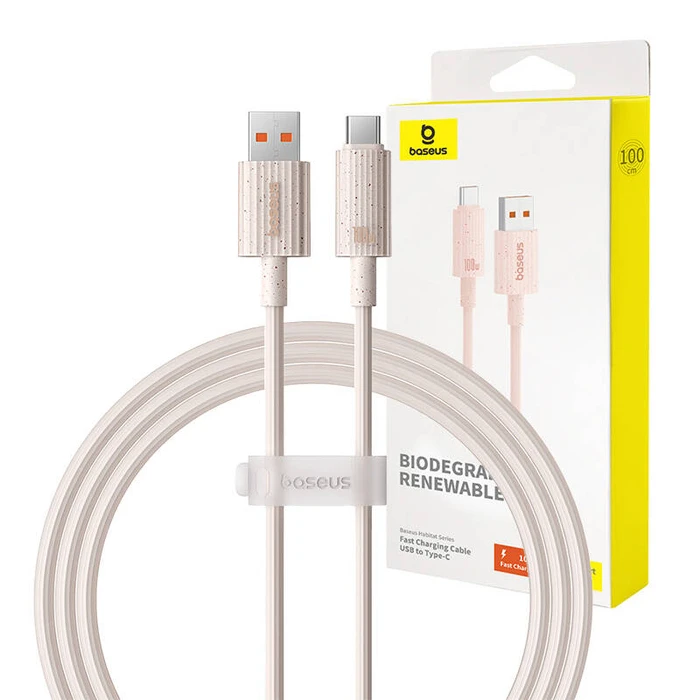 Καλώδιο USB to USB-C Baseus Habitat Series 1m 100W (pink)