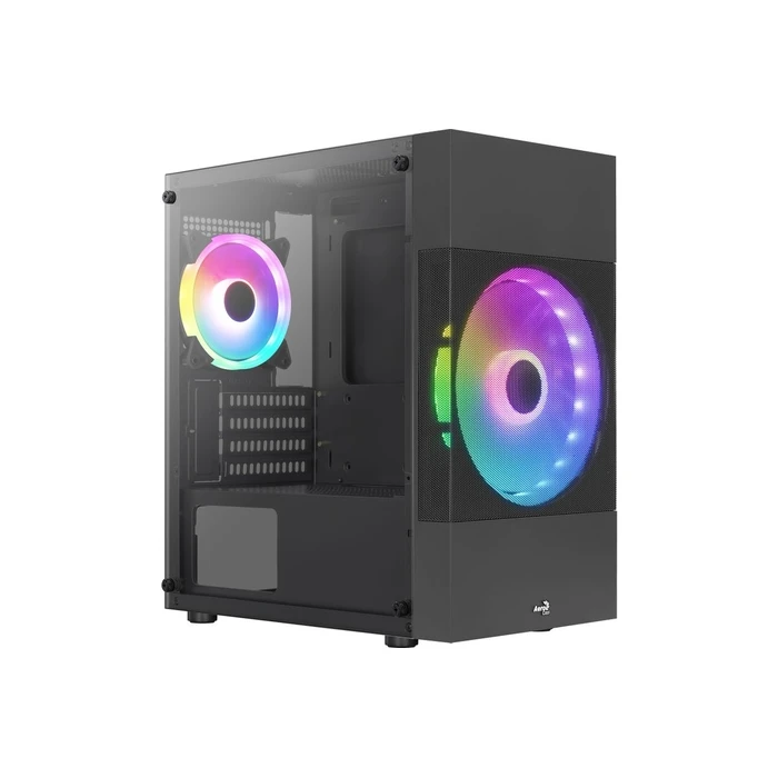Aerocool Atomic Lite v1 Mini Tower Gaming με Πλαϊνό Παράθυρο, Μαύρο