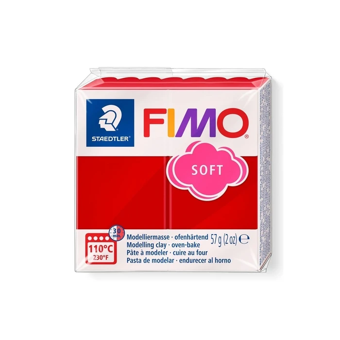 FIMO soft Weihnachtsrot (Χριστουγεννιάτικο Κόκκινο) - FIMO μαλακή πλαστικοποίητη μάζα 57 g