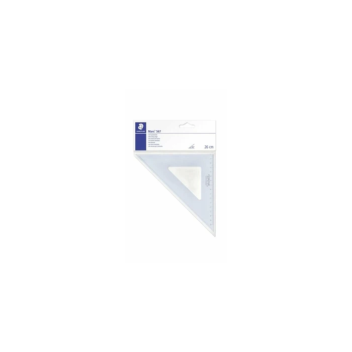 Τρίγωνο σχεδίασης STAEDTLER Mars 567, 26 cm, 45°/45° γκρι/διάφανο/μπλε (MPN 567 26-45)