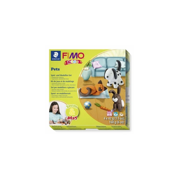 FIMO Kids Σετ Form & Play - Ζώα (Γάτα, Σκύλος, Κουνέλι)