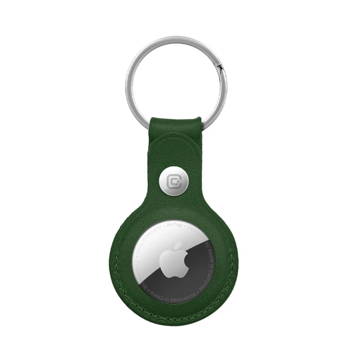 Crong Leather Case with Key Ring Apple AirTag (green)