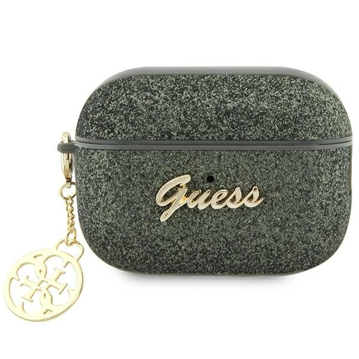 Guess GUAP2GLGSHA Apple AirPods Pro 2 khaki Glitter Flake 4G Charm