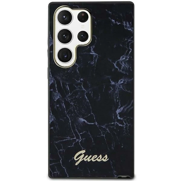 Guess GUHCS23LPCUMAK Samsung Galaxy S23 Ultra black hardcase Marble