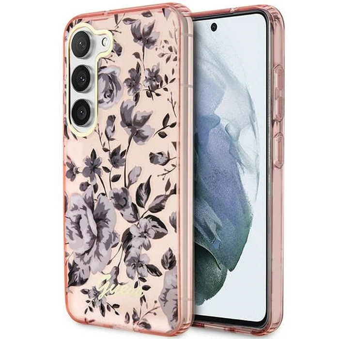 Guess GUHCS23MHCFWSP Samsung Galaxy S23+ Plus pink hardcase Flower Collection
