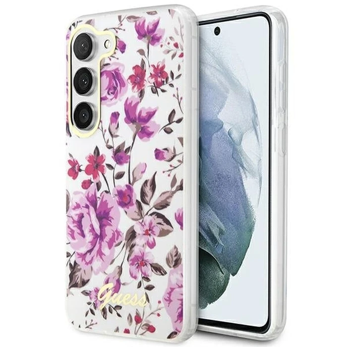 Guess GUHCS23MHCFWST Samsung Galaxy S23+ Plus white hardcase Flower Collection