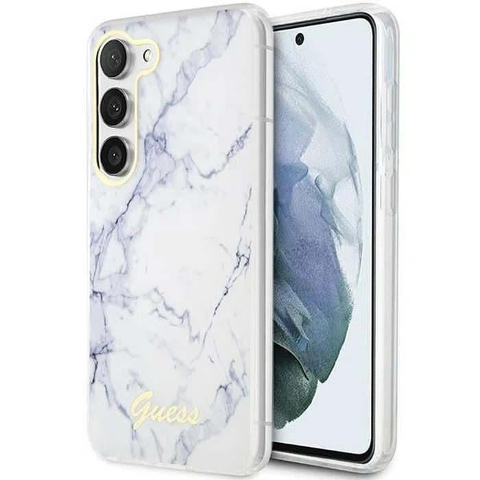 Guess GUHCS23MPCUMAH Samsung Galaxy S23+ Plus white hardcase Marble