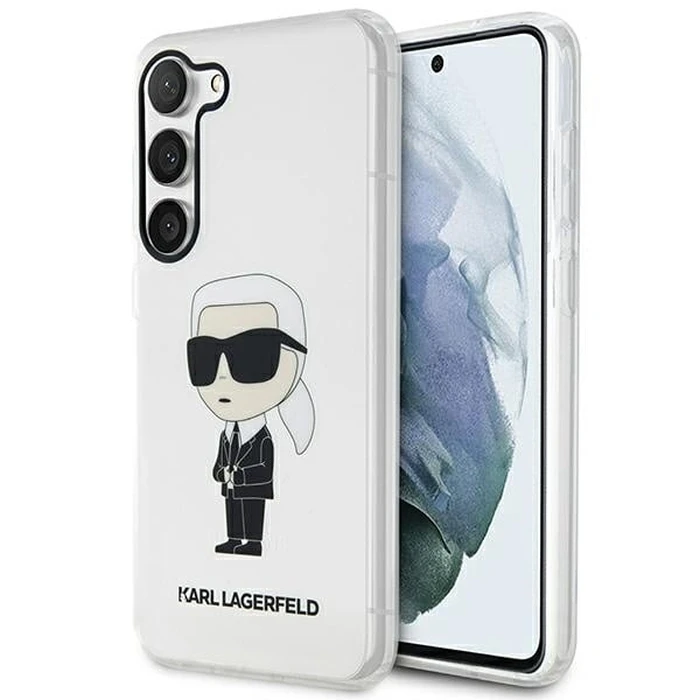 Karl Lagerfeld KLHCS23SHNIKTCT Samsung Galaxy S23 transparent hardcase Ikonik Karl Lagerfeld