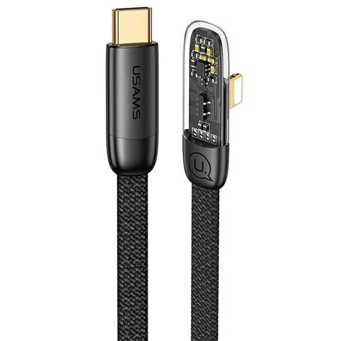 USAMS Cable USB-C/Lightning PD 20W Iceflake Series 1,2m black SJ583USB01 (US-SJ583)