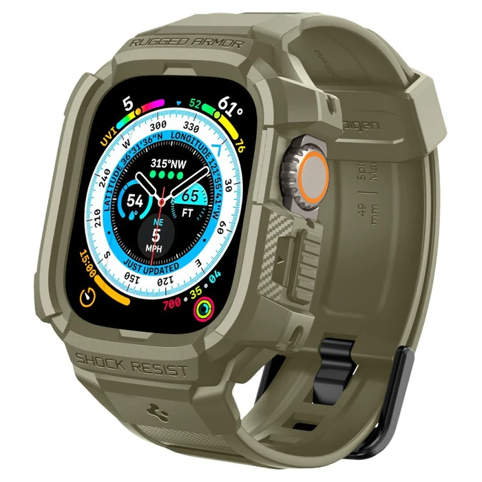 Band + case Spigen Rugged Armor Pro Apple Watch Ultra 49mm Vintage Khaki