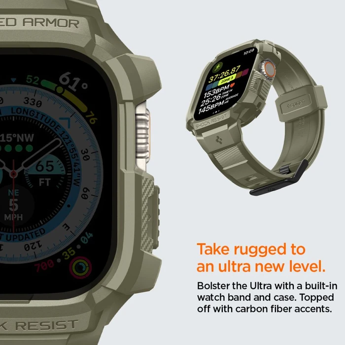 Band + case Spigen Rugged Armor Pro Apple Watch Ultra 49mm Vintage Khaki