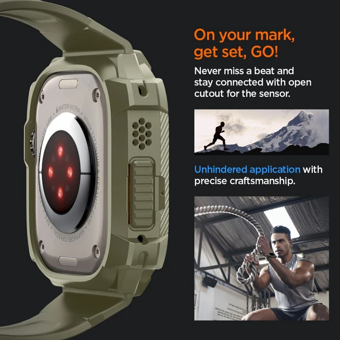 Band + case Spigen Rugged Armor Pro Apple Watch Ultra 49mm Vintage Khaki