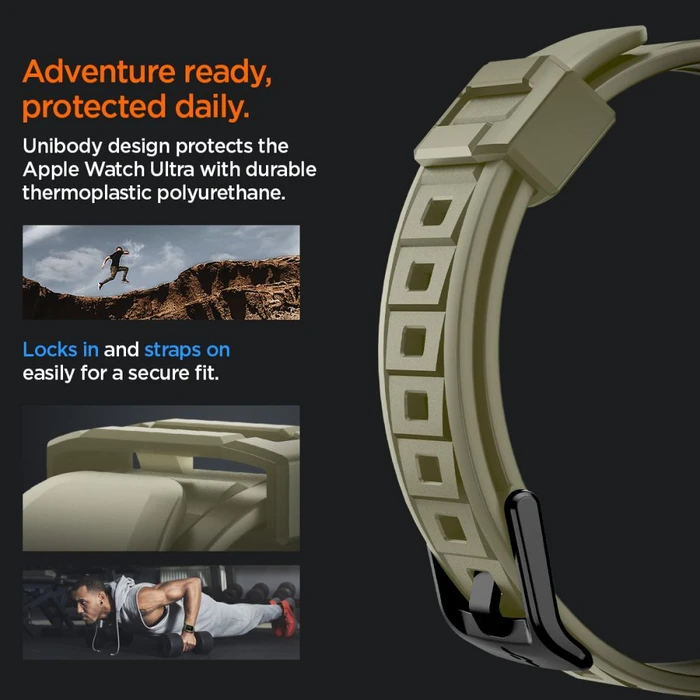 Band + case Spigen Rugged Armor Pro Apple Watch Ultra 49mm Vintage Khaki