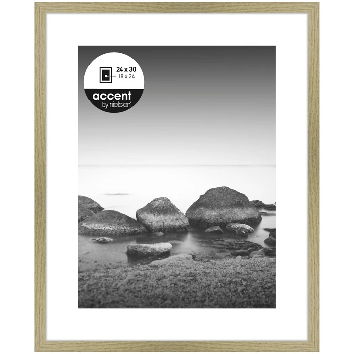 Nielsen Aura Wooden Picture Frame 1122002 - Brown Frame, 24 x 30 cm with Passe-partout