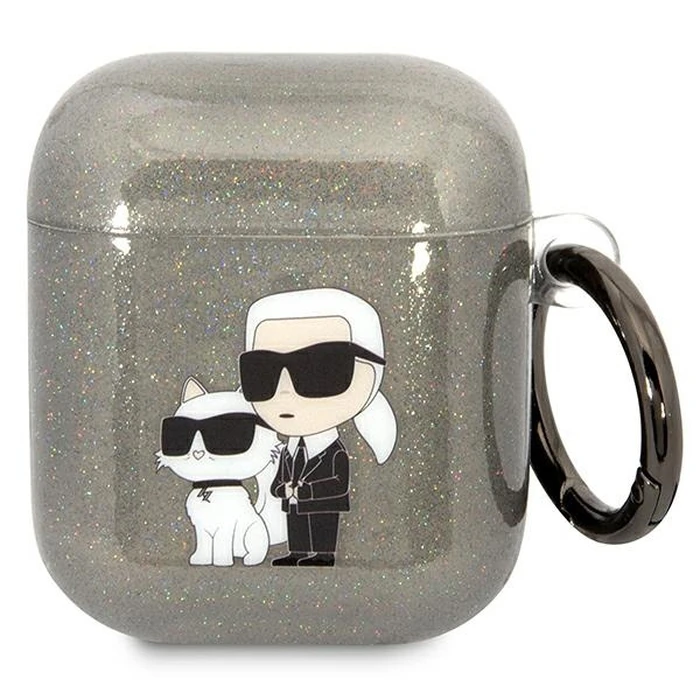 Karl Lagerfeld KLA2HNKCTGK Apple AirPods 2/1 black Gliter Karl&Choupette