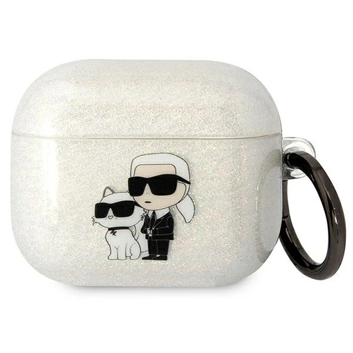 Karl Lagerfeld KLA3HNKCTGT Apple AirPods 3 transparent Gliter Karl&Choupette